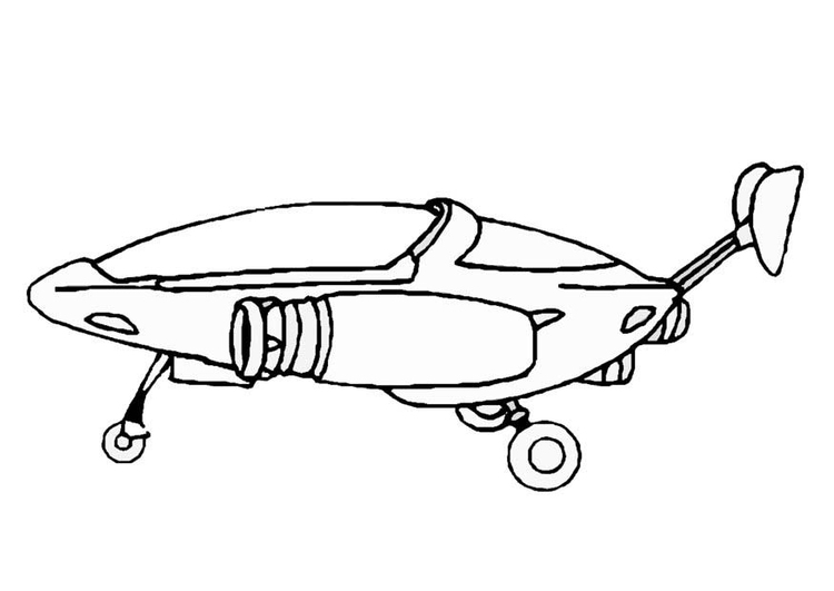 Coloring page spaceship