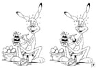 Coloring page spot the difference - Easter bunny