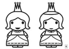 Coloring pages spot the difference - princess