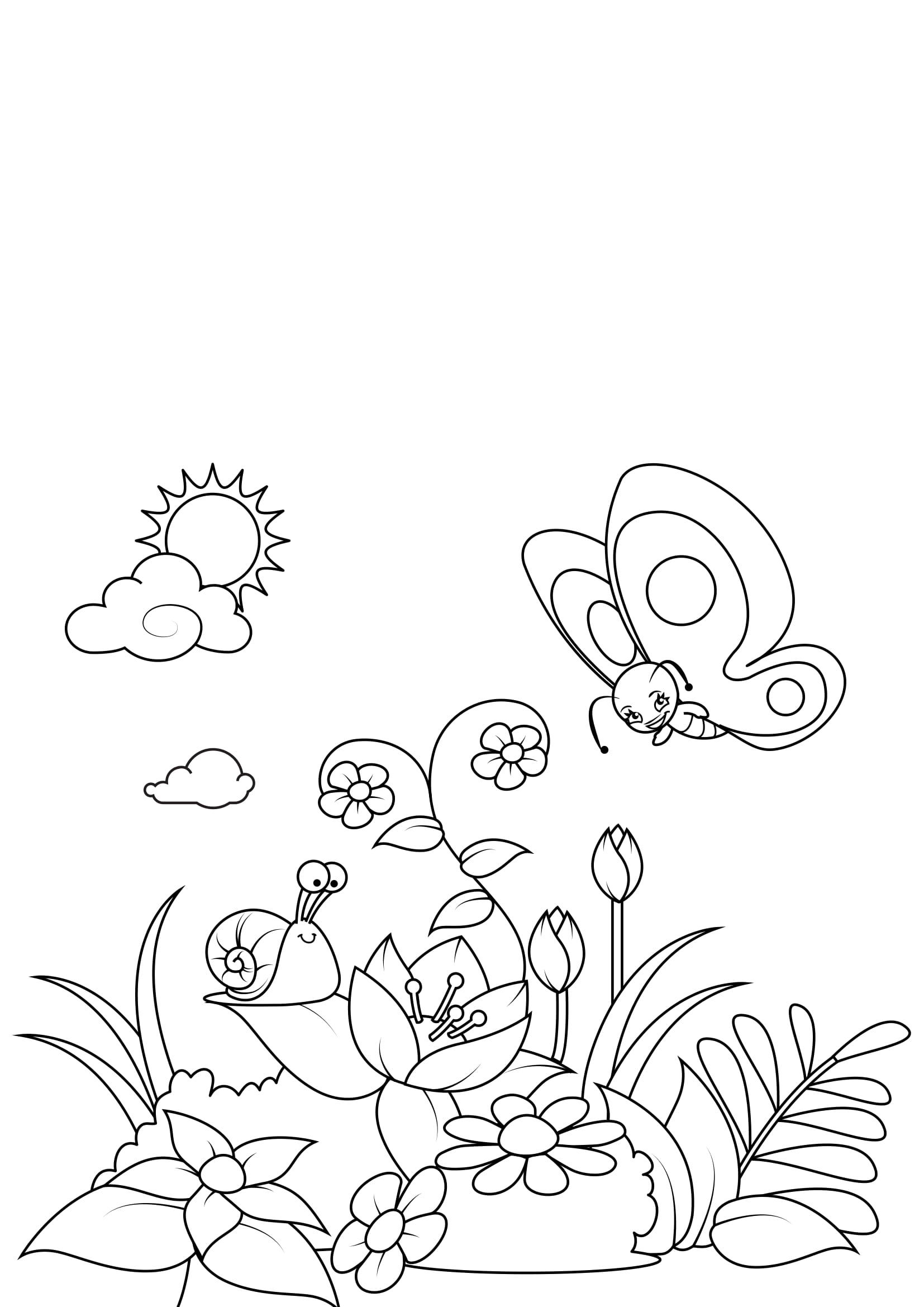 Coloring page spring