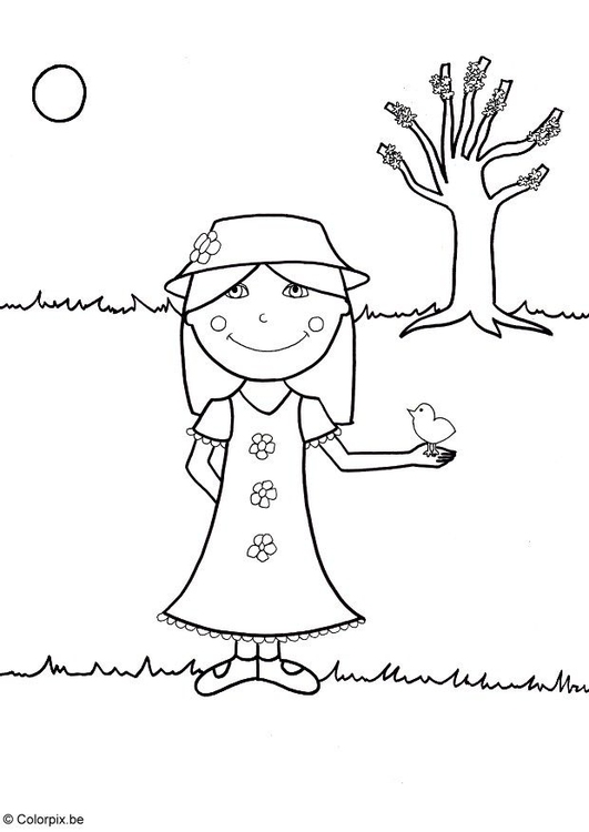 Coloring page 07b. spring