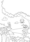Coloring pages spring in the forest