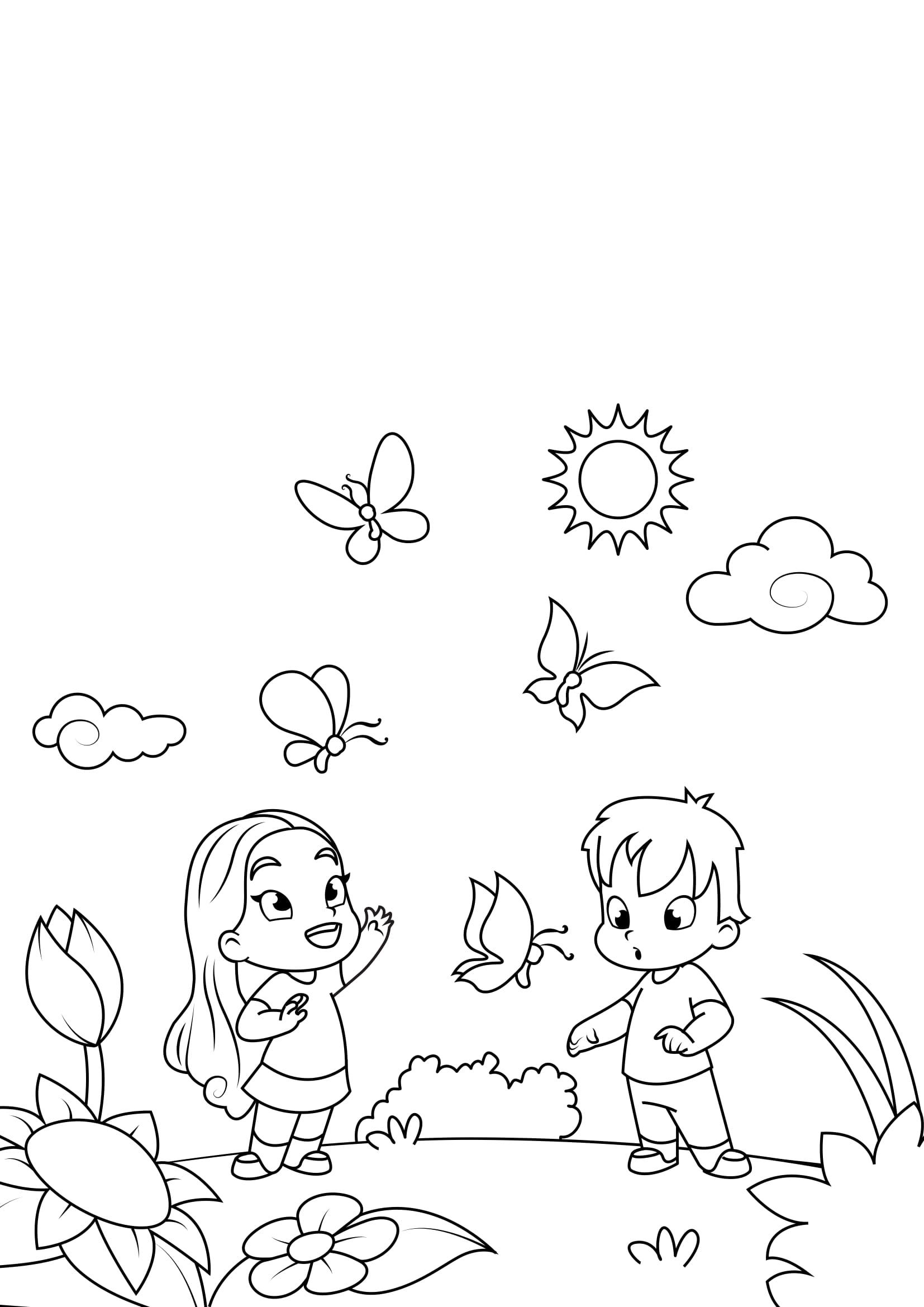Coloring page spring, summer is coming