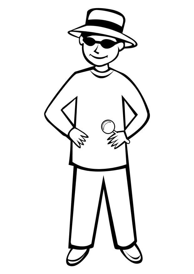 Coloring page spy kid