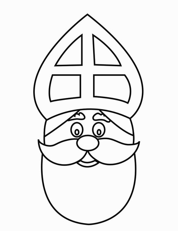 Coloring page St. Nicholas Face (2)