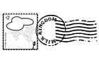Coloring pages stamped postage stamp