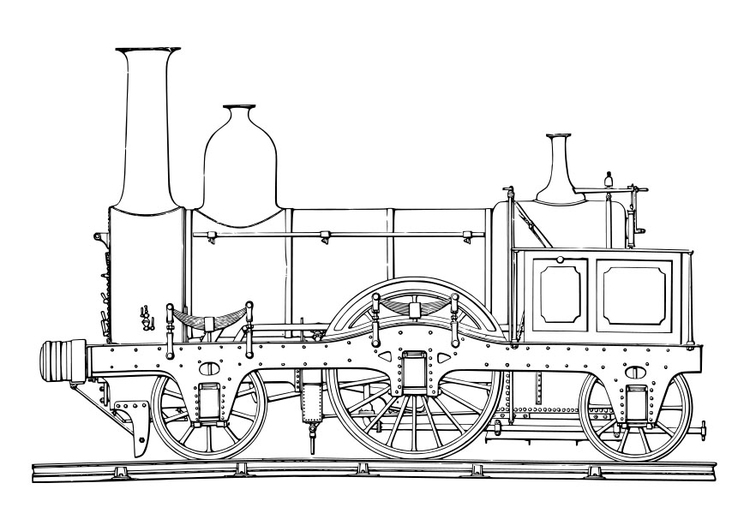 Coloring page steam engine