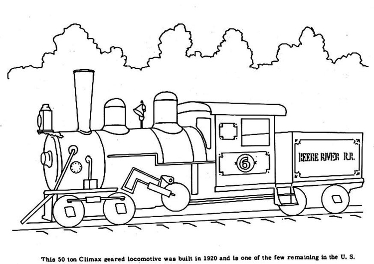 Coloring page steam locomotive