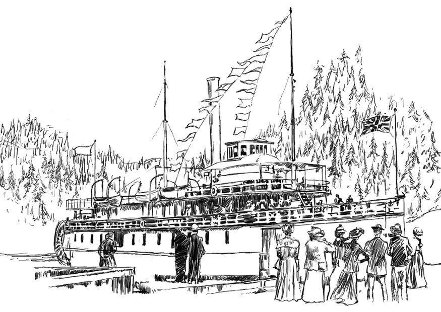 Coloring page steamboat