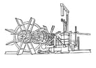 Coloring page steamboat machinery