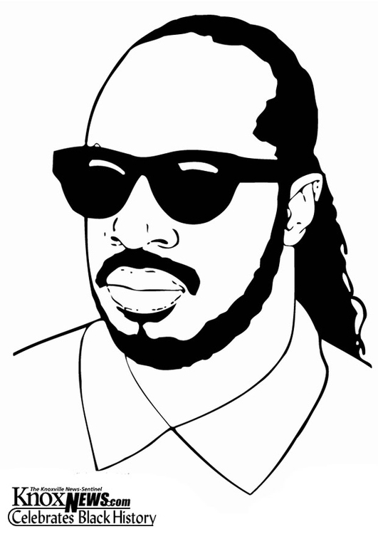 Coloring page Stevie Wonder