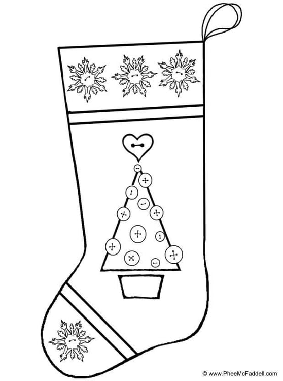 Coloring page Christmas stocking