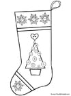 Coloring page Christmas stocking