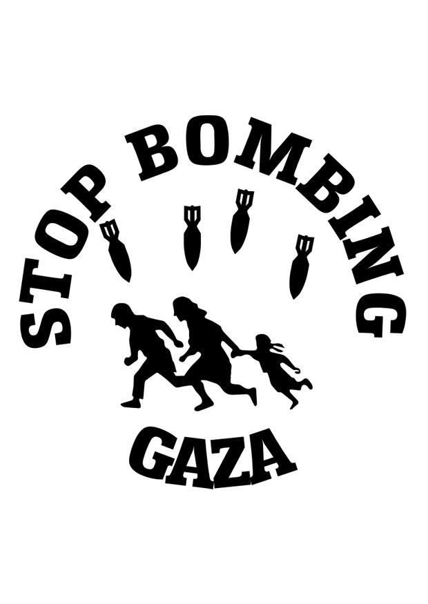 Coloring page stop bombing Gaza