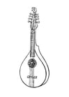 Coloring page stringed instrument - cittern