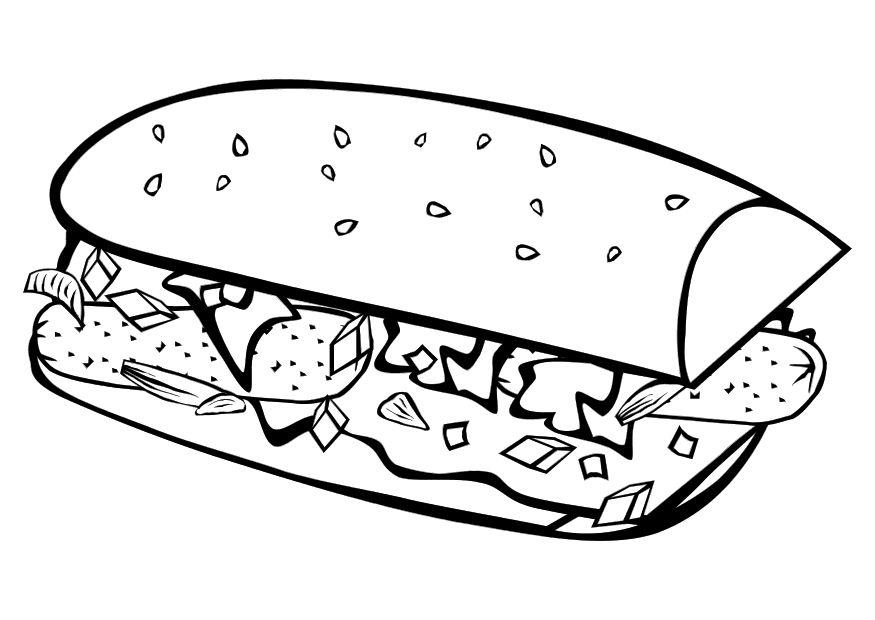 coloring page sub sandwich  free printable coloring pages