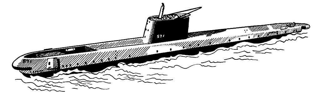 Coloring page submarine