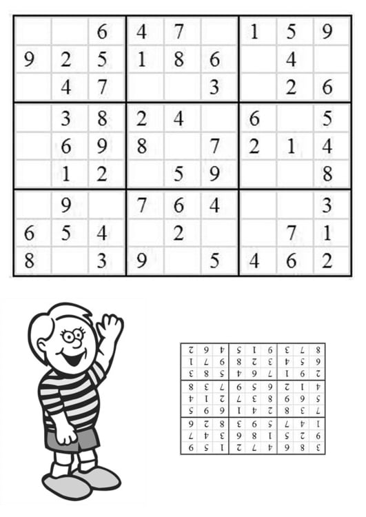 Coloring page sudoku - boy