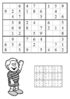 Coloring page sudoku - boy