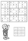 Coloring pages sudoku - boy