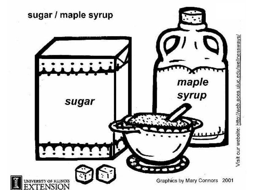 Coloring page sugar, maple syrup