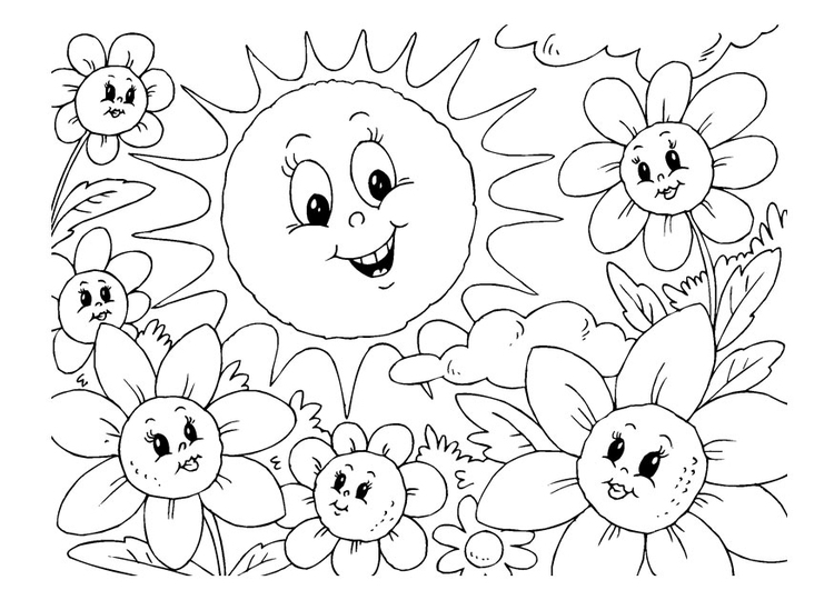 Coloring page summer