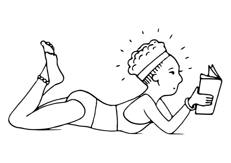 Coloring page sunbathe