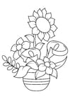 Coloring page sunflower