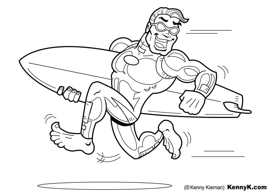 Coloring page surfer