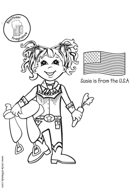 Coloring page Susie from the USA