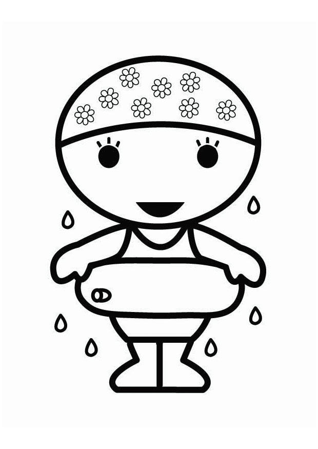 Coloring page swimmer