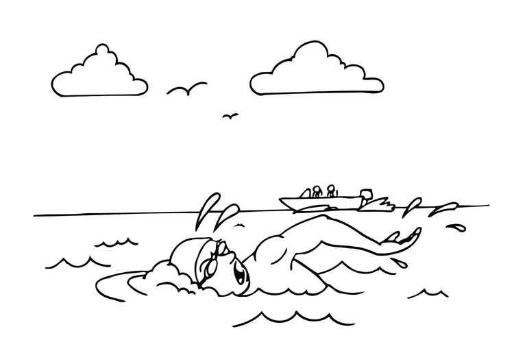 Coloring page swimming