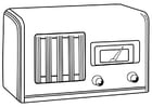 Coloring page switched off radio