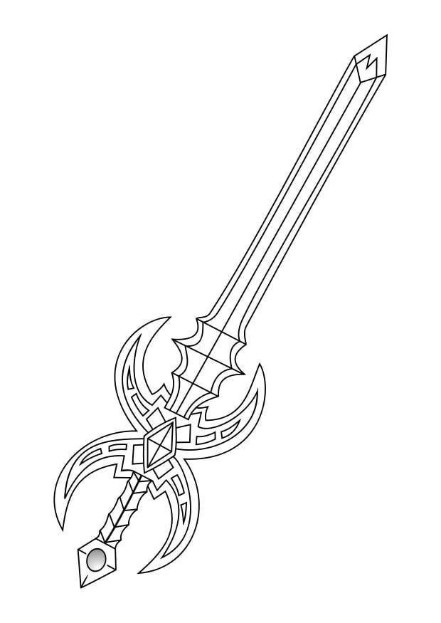 Coloring Page sword - free printable coloring pages - Img 27273