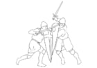 Coloring page sword fighting