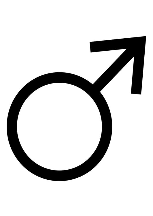 Coloring page symbol male