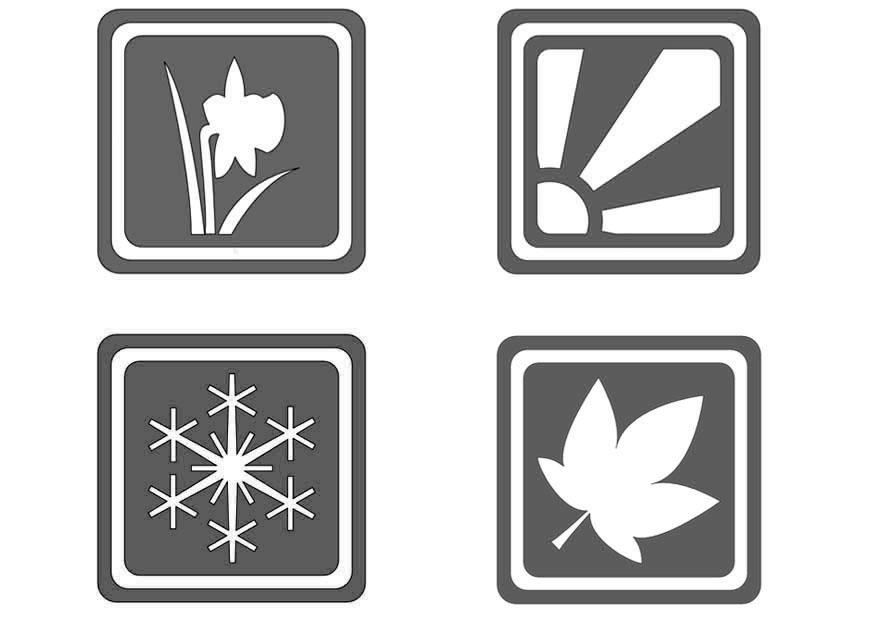 Coloring page symbols seasons