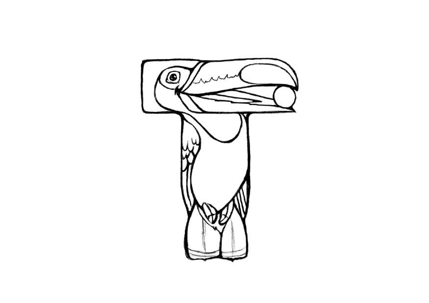 Coloring page t-toucan