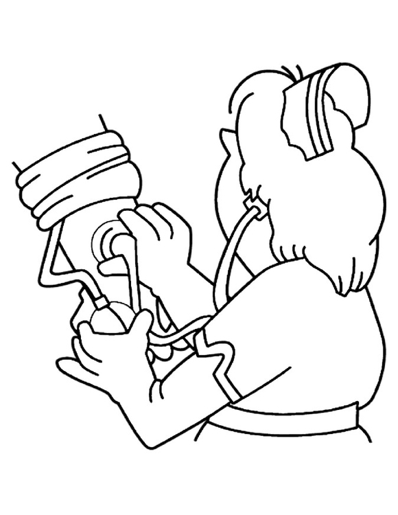 Coloring page take blood pressure