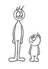 Coloring page tall and short