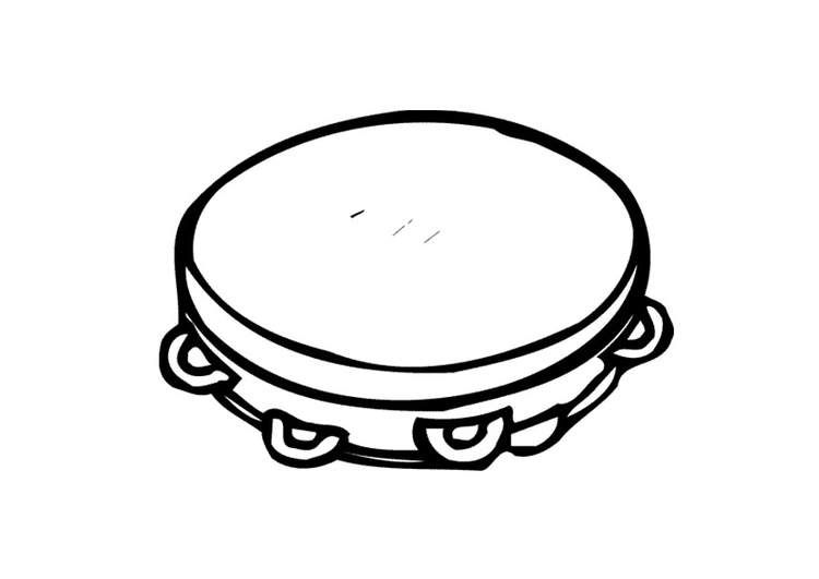 Coloring page tamborine