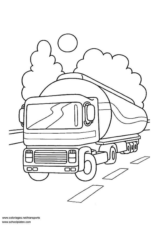 Coloring page tank lorry