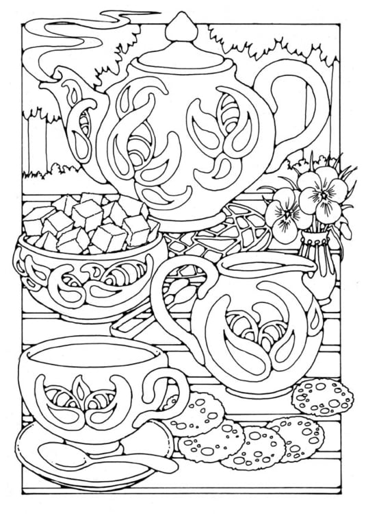 Coloring page teatime
