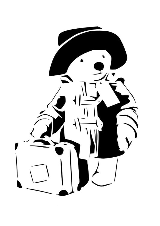 Coloring page teddy bear goes travelling