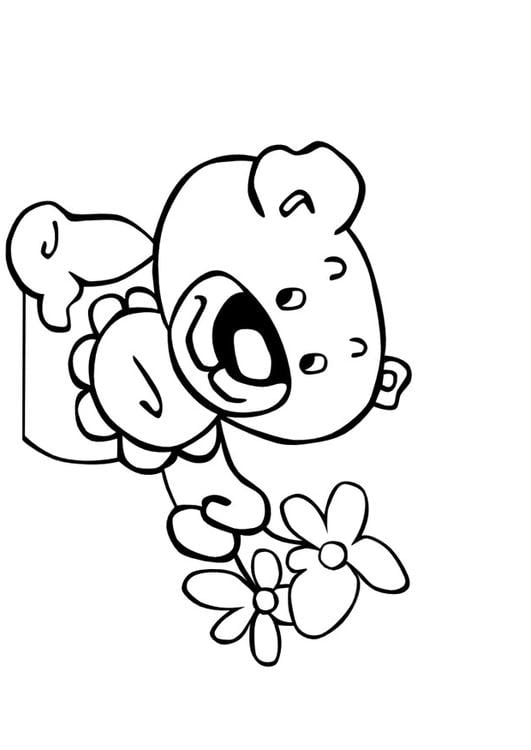 teddy bear with flowers