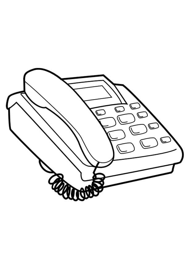 Coloring page telephone