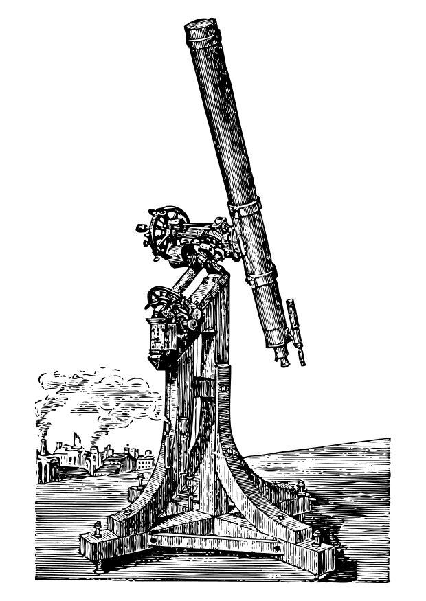 Coloring page telescope