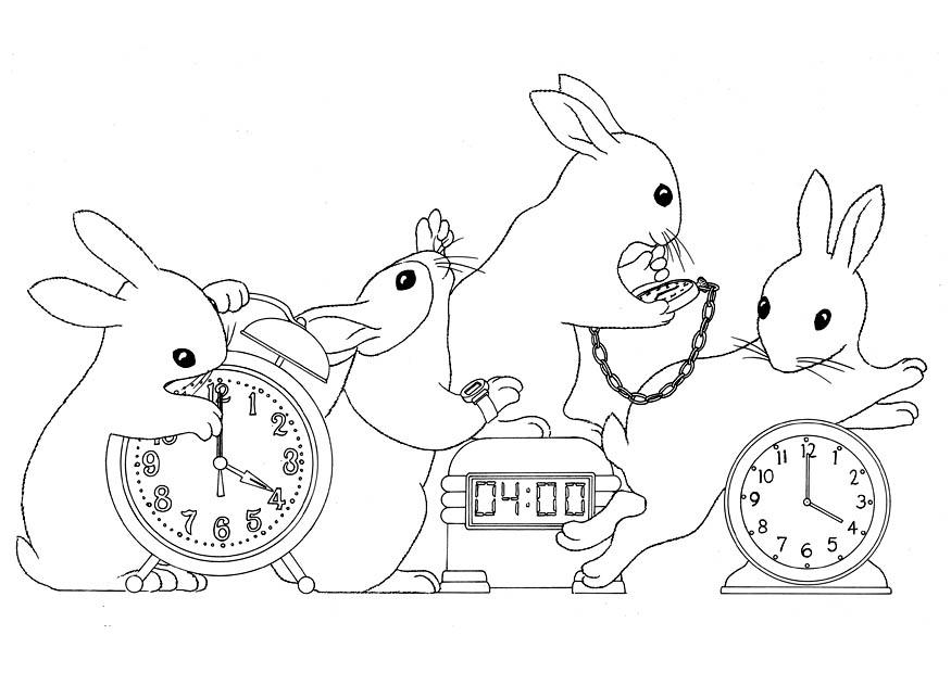 Coloring page telling time