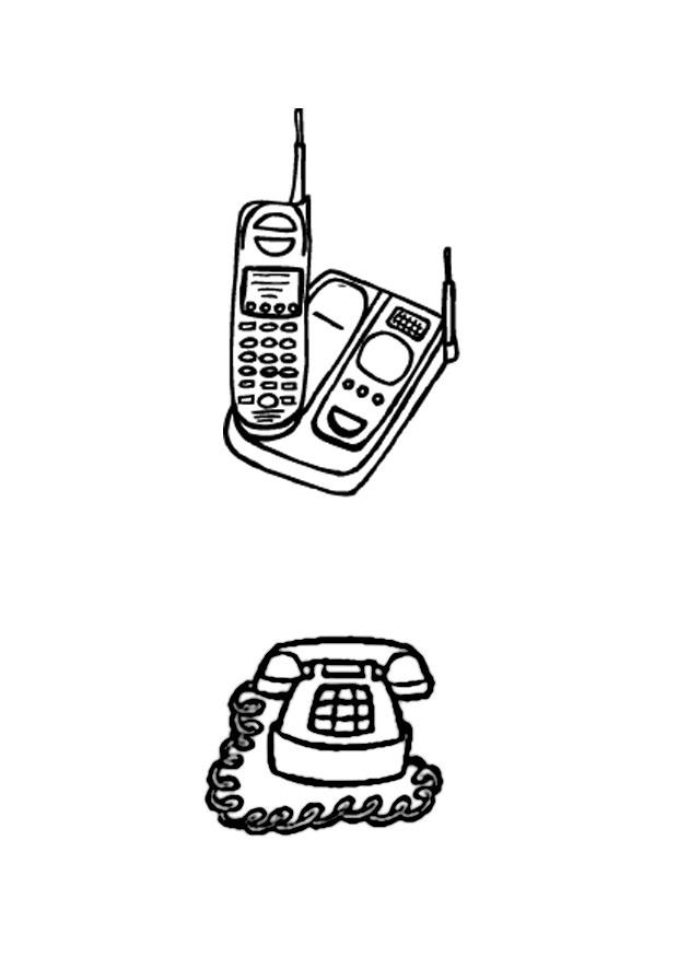 Coloring page telphones