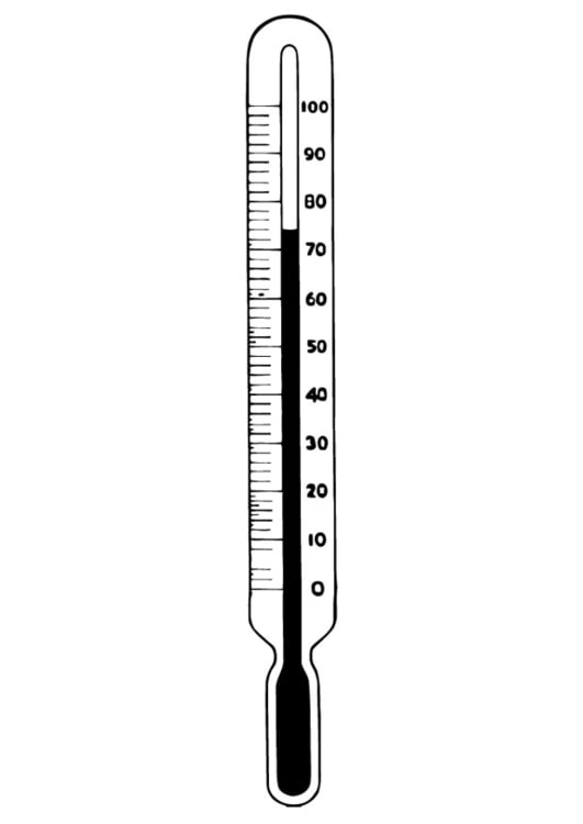 Coloring page temperature-thermometer